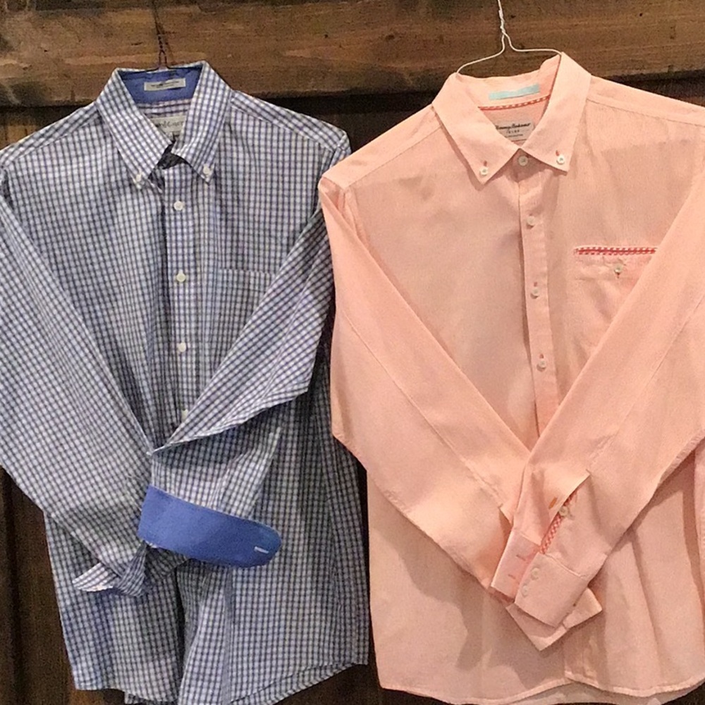 SOLD2 men’s button-down casual/dress shirts. Tommy Bahama jeans & Henry Grethel.